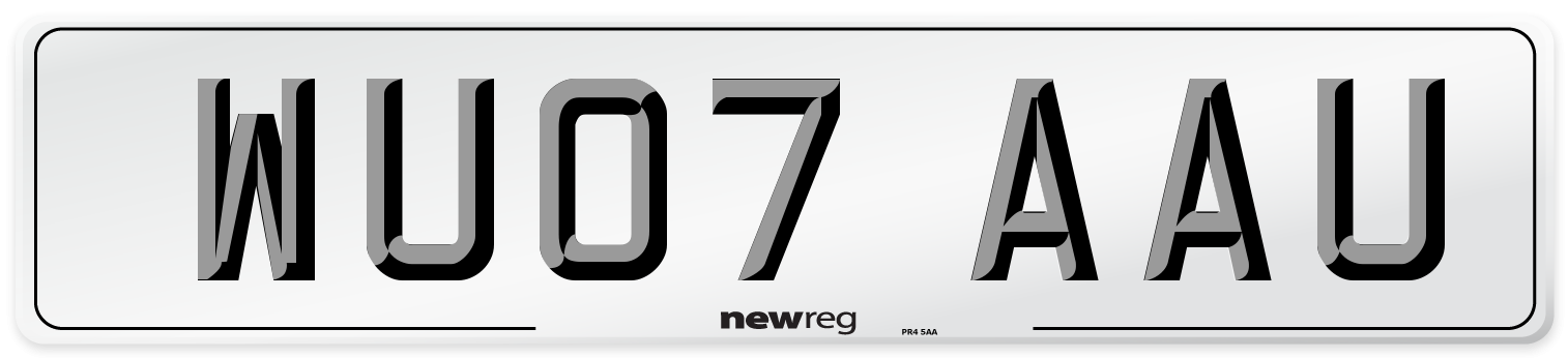 WU07 AAU Number Plate from New Reg